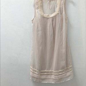 Pins and needles cream chiffon dress with slip size medium